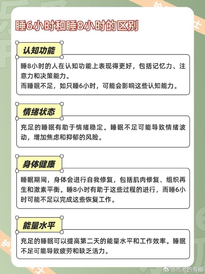 每天睡六小时和八小时有何区别？睡眠时长对身心的影响