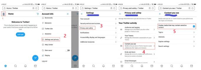 苹果手机用twitter解除敏感设置的操作步骤有哪些